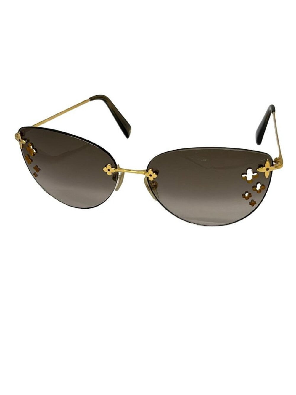 Louis Vuitton Sunglasses Desmayo Cat Eye Dark Gray Gold Eyewear